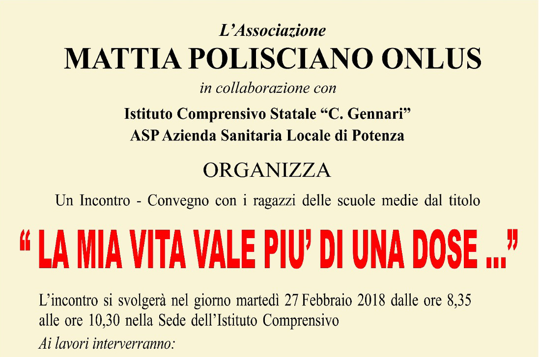 LA MIA VITA VALE PIU' DI UNA DOSE