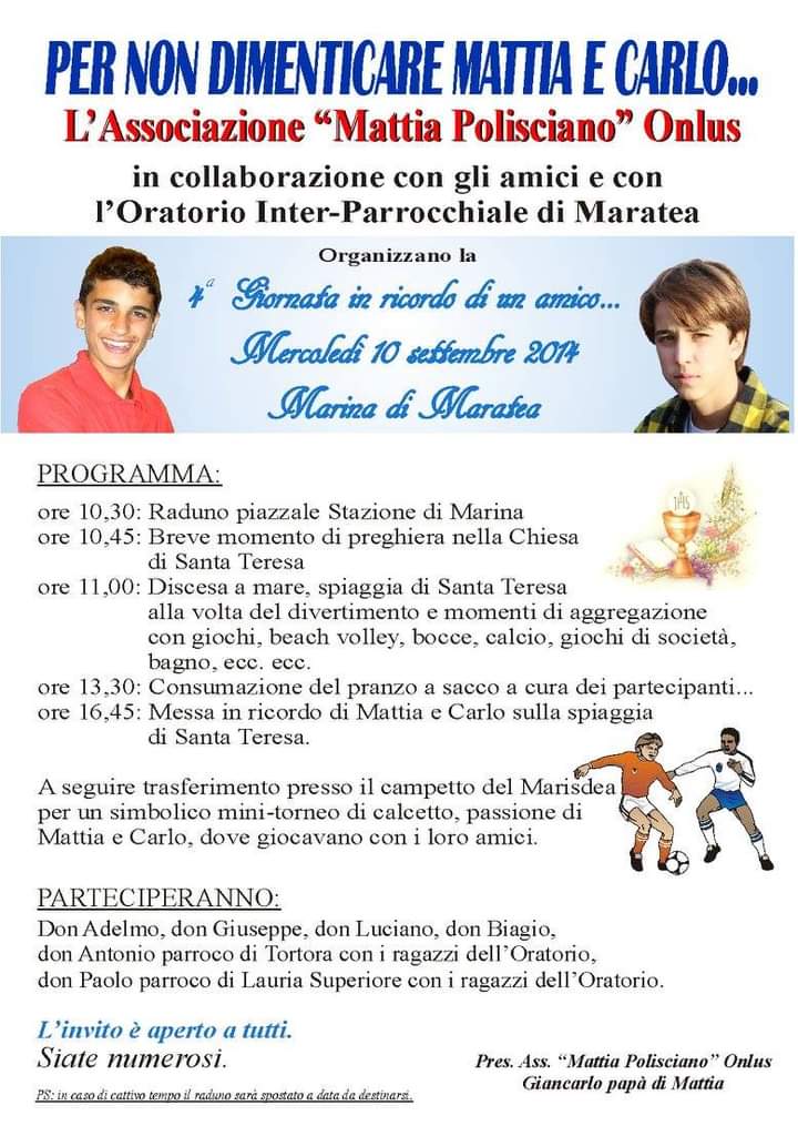 PER NON DIMENTICARE MATTIA E CARLO